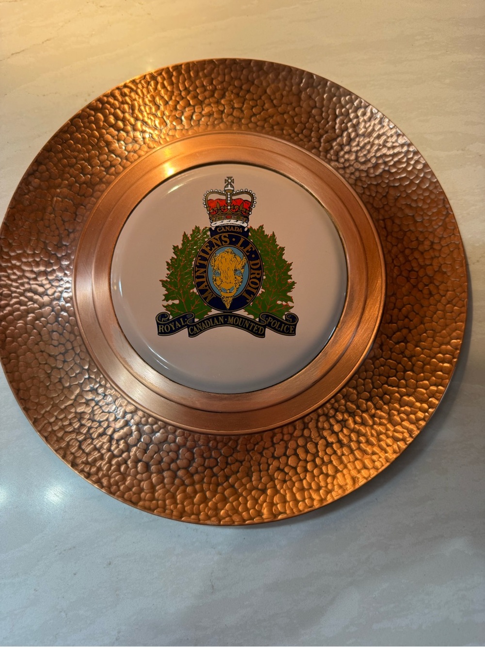 Royal Canadian Mounted Police Decorative Copper Charger Plate